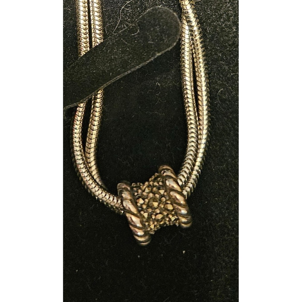 Diamonds International‎ Snake Chain Necklace Marcasite Bead Accent